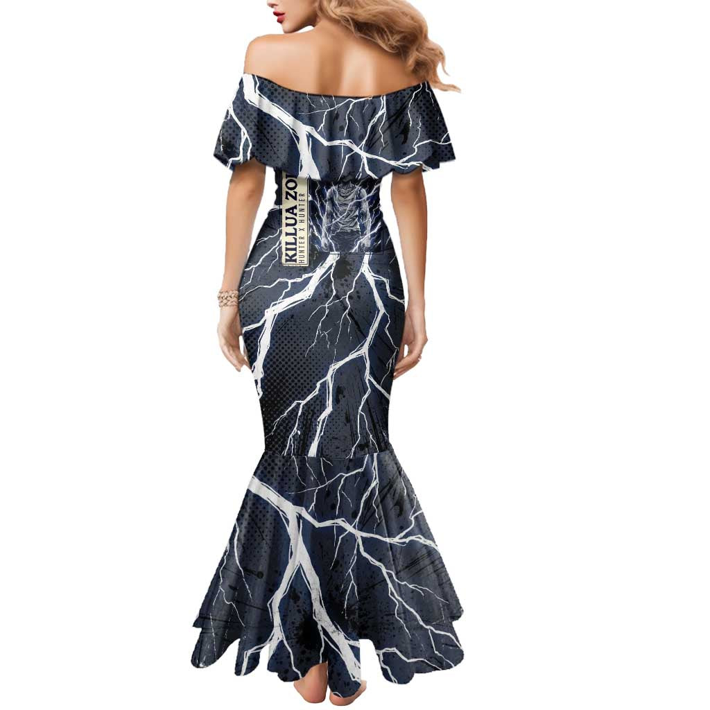 Killua Zoldyck Hunter x Hunter Lightning Aura Design Mermaid Dress with Transformation Artwork and Anime Style Graphics - The Mazicc