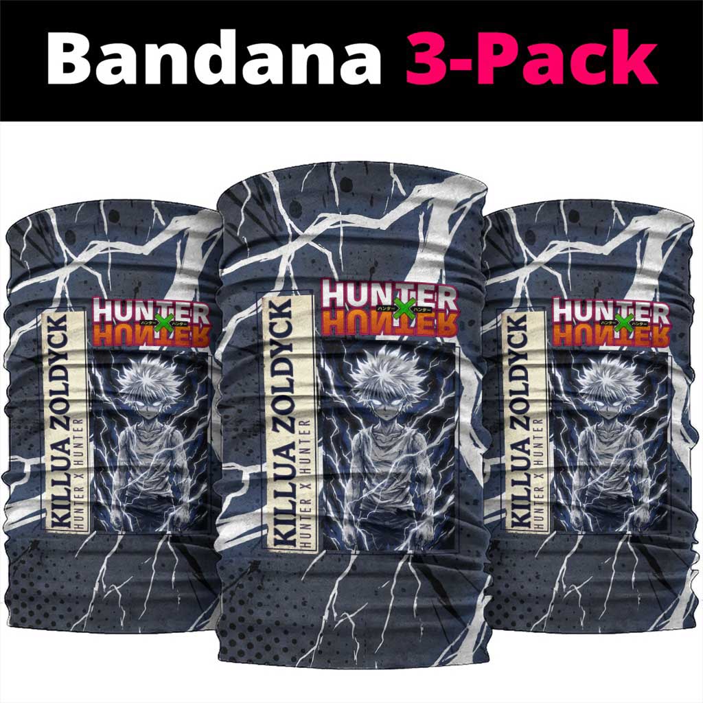 Killua Zoldyck Hunter x Hunter Lightning Aura Design Neck Gaiter with Transformation Artwork and Anime Style Graphics - The Mazicc