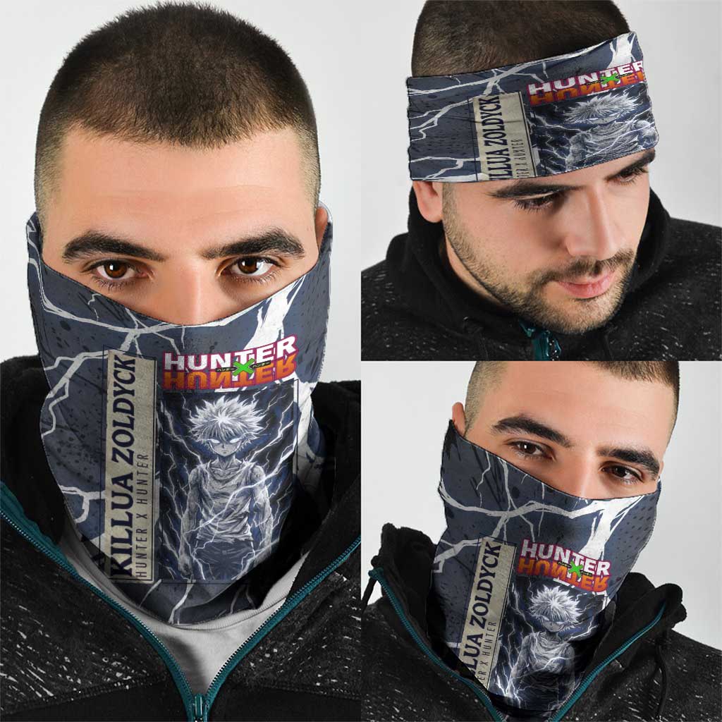 Killua Zoldyck Hunter x Hunter Lightning Aura Design Neck Gaiter with Transformation Artwork and Anime Style Graphics - The Mazicc