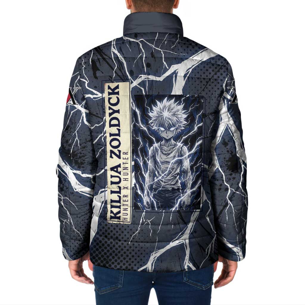 Killua Zoldyck Hunter x Hunter Lightning Aura Design Padded Jacket with Transformation Artwork and Anime Style Graphics - The Mazicc