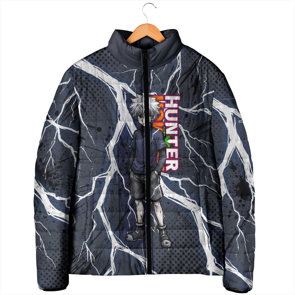 Killua Zoldyck Hunter x Hunter Lightning Aura Design Padded Jacket with Transformation Artwork and Anime Style Graphics - The Mazicc