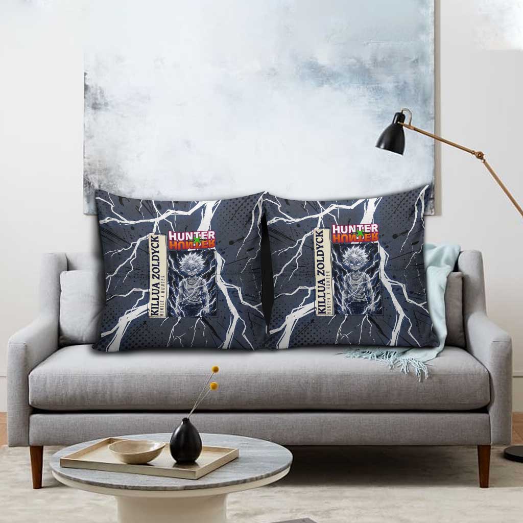 Killua Zoldyck Hunter x Hunter Lightning Aura Design Pillow Cover with Transformation Artwork and Anime Style Graphics - The Mazicc