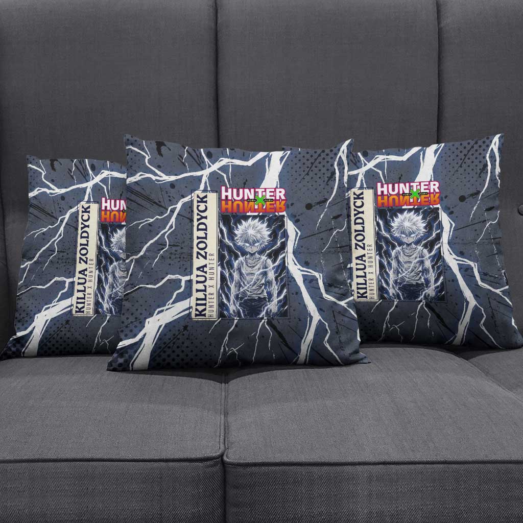 Killua Zoldyck Hunter x Hunter Lightning Aura Design Pillow Cover with Transformation Artwork and Anime Style Graphics - The Mazicc