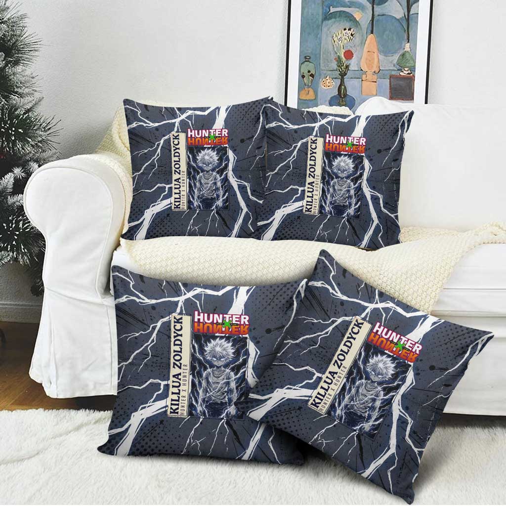 Killua Zoldyck Hunter x Hunter Lightning Aura Design Pillow Cover with Transformation Artwork and Anime Style Graphics - The Mazicc
