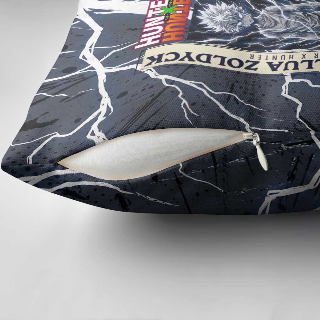Killua Zoldyck Hunter x Hunter Lightning Aura Design Pillow Cover with Transformation Artwork and Anime Style Graphics - The Mazicc