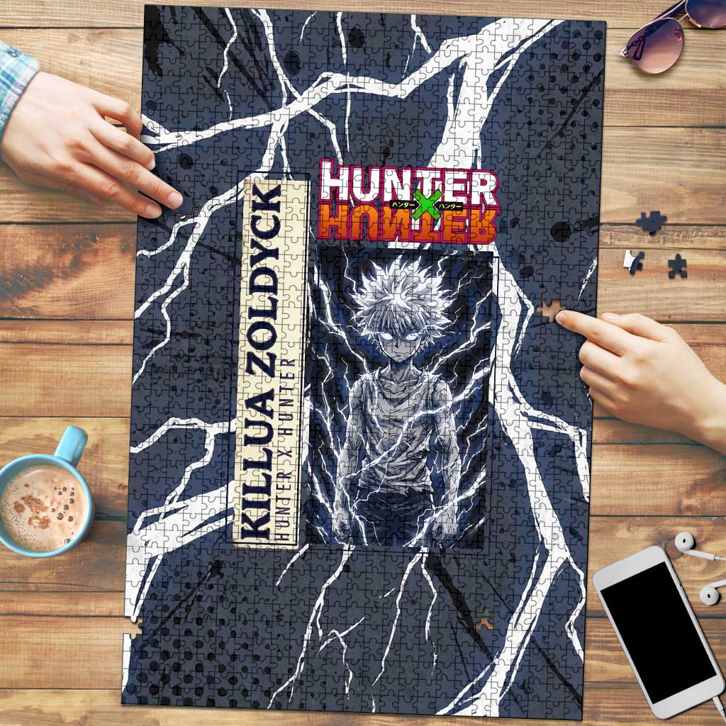 Killua Zoldyck Hunter x Hunter Lightning Aura Design Puzzle with Transformation Artwork and Anime Style Graphics - The Mazicc