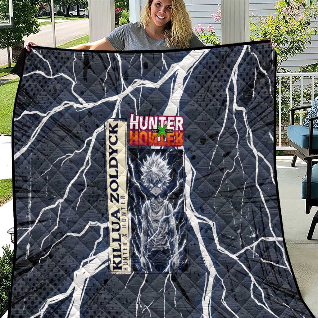 Killua Zoldyck Hunter x Hunter Lightning Aura Design Quilt with Transformation Artwork and Anime Style Graphics - The Mazicc