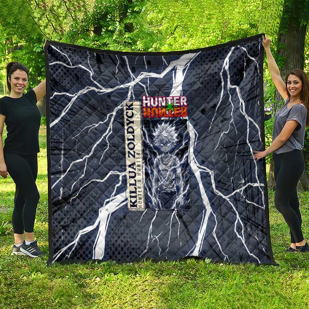 Killua Zoldyck Hunter x Hunter Lightning Aura Design Quilt with Transformation Artwork and Anime Style Graphics - The Mazicc
