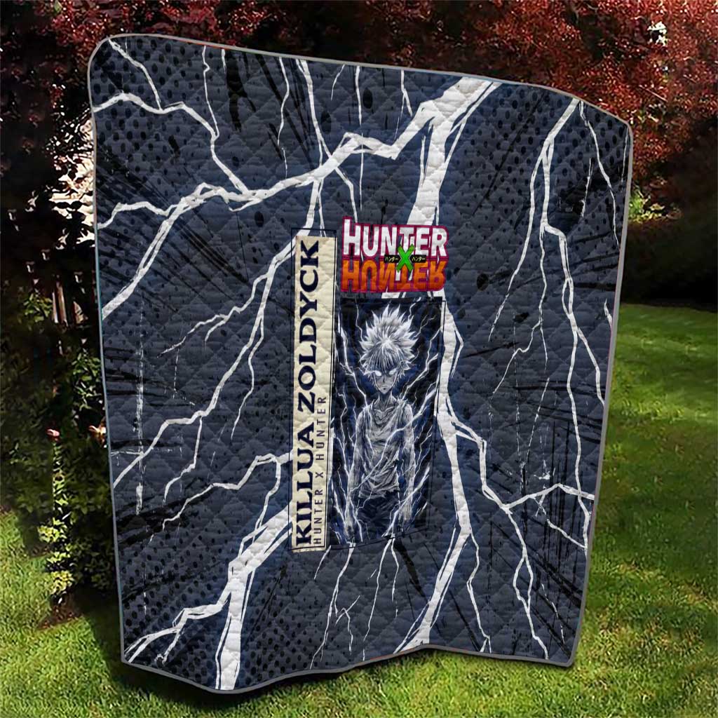 Killua Zoldyck Hunter x Hunter Lightning Aura Design Quilt with Transformation Artwork and Anime Style Graphics - The Mazicc