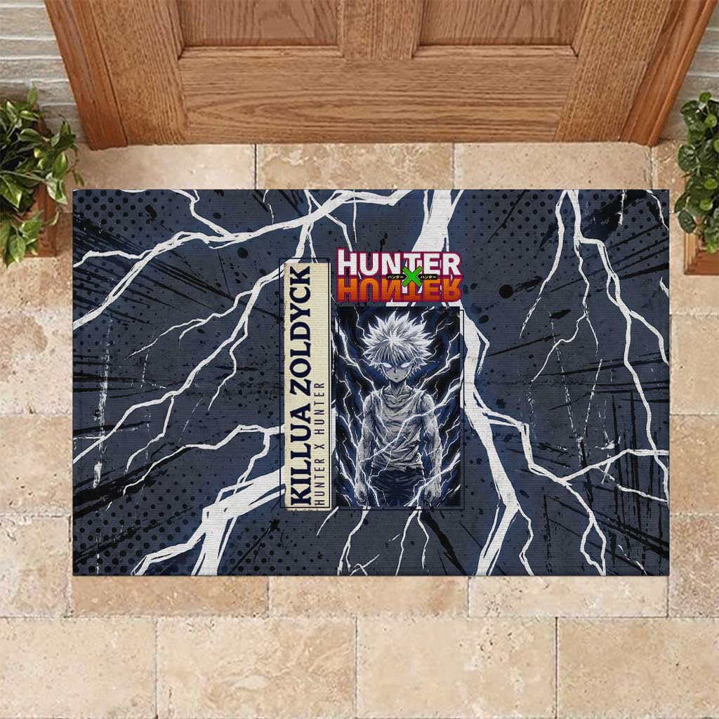 Killua Zoldyck Hunter x Hunter Lightning Aura Design Rubber Doormat with Transformation Artwork and Anime Style Graphics - The Mazicc