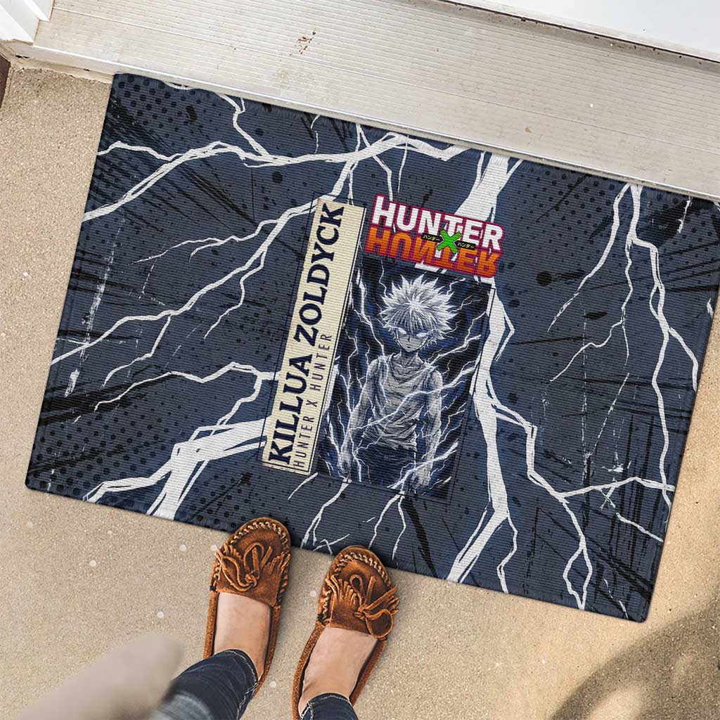 Killua Zoldyck Hunter x Hunter Lightning Aura Design Rubber Doormat with Transformation Artwork and Anime Style Graphics - The Mazicc