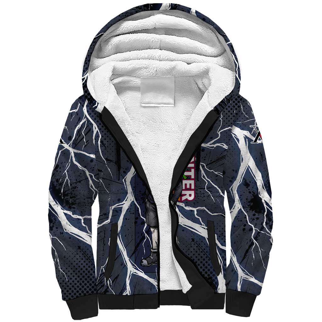 Killua Zoldyck Hunter x Hunter Lightning Aura Design Sherpa Hoodie with Transformation Artwork and Anime Style Graphics - The Mazicc