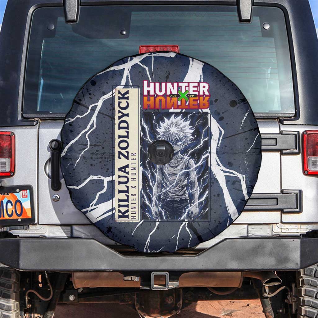 Killua Zoldyck Hunter x Hunter Lightning Aura Design Spare Tire Cover with Transformation Artwork and Anime Style Graphics - The Mazicc