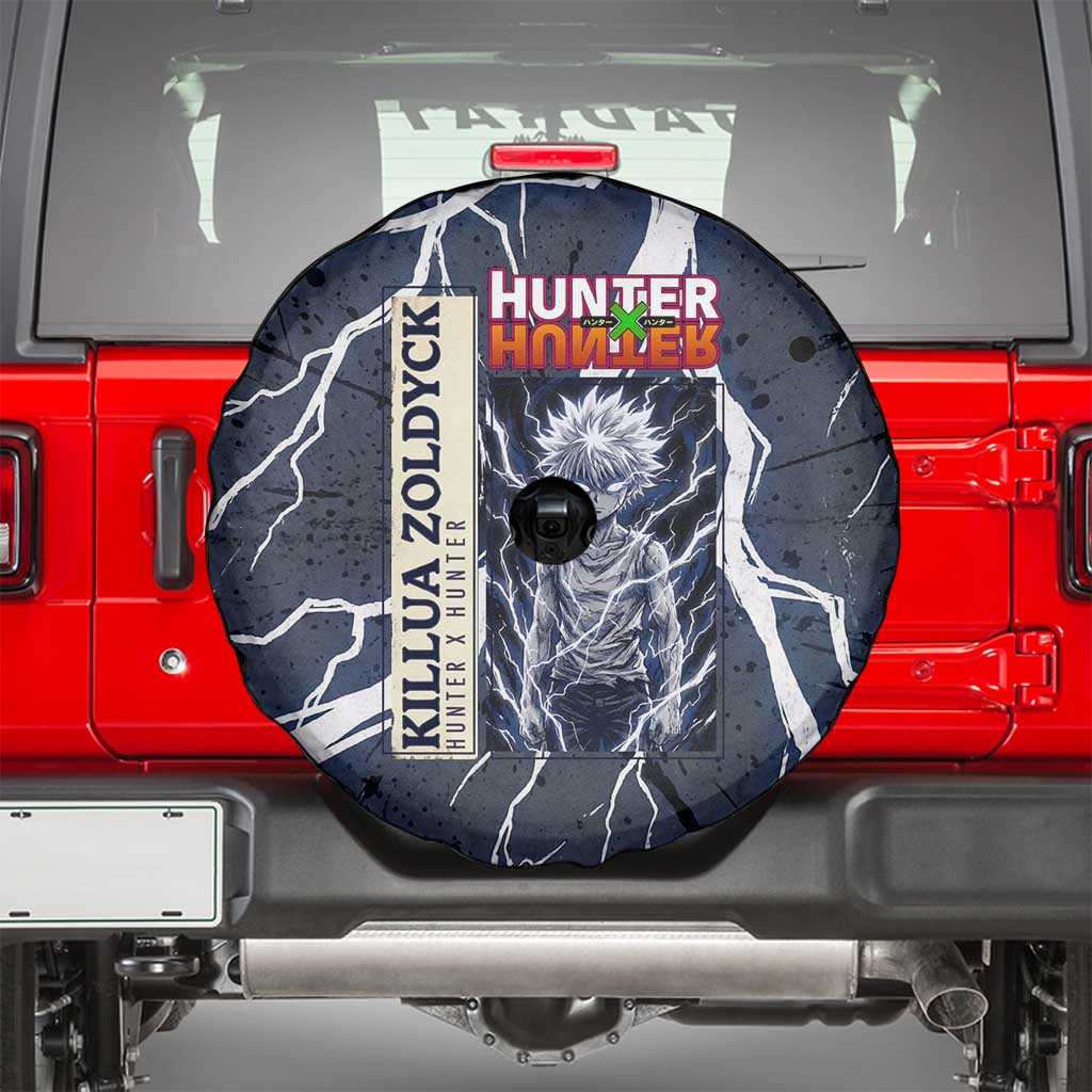Killua Zoldyck Hunter x Hunter Lightning Aura Design Spare Tire Cover with Transformation Artwork and Anime Style Graphics - The Mazicc