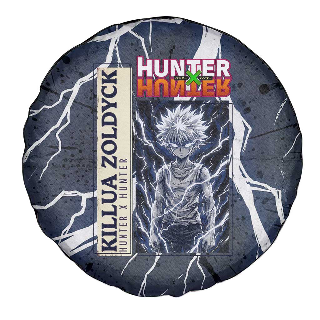 Killua Zoldyck Hunter x Hunter Lightning Aura Design Spare Tire Cover with Transformation Artwork and Anime Style Graphics - The Mazicc