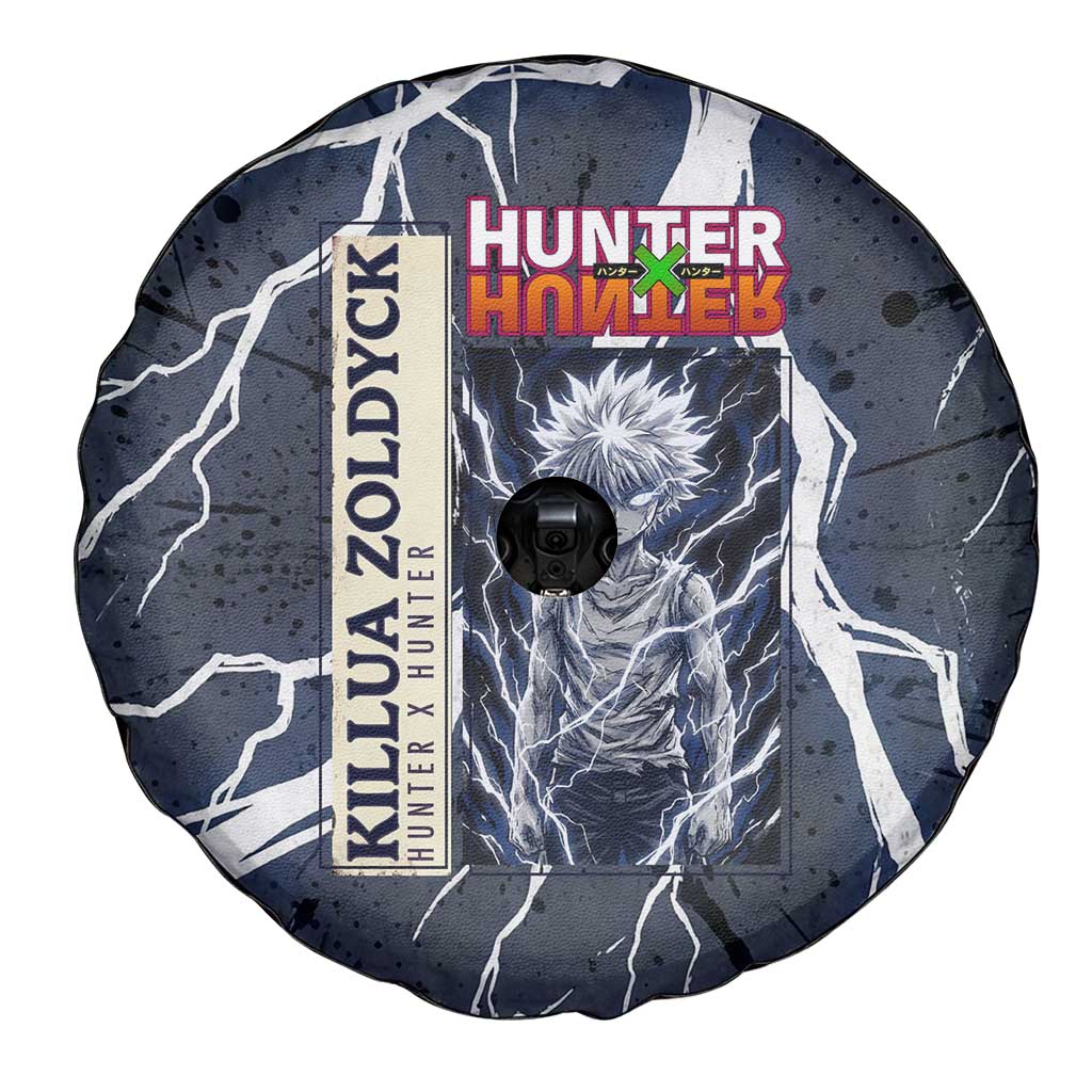 Killua Zoldyck Hunter x Hunter Lightning Aura Design Spare Tire Cover with Transformation Artwork and Anime Style Graphics - The Mazicc