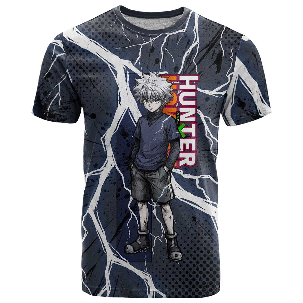 Killua Zoldyck Hunter x Hunter Lightning Aura Design T Shirt with Transformation Artwork and Anime Style Graphics - The Mazicc