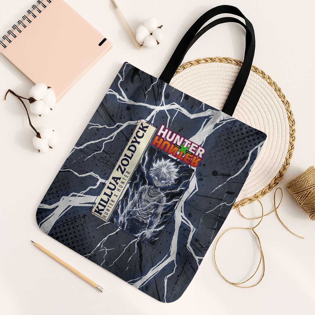 Killua Zoldyck Hunter x Hunter Lightning Aura Design Tote Bag with Transformation Artwork and Anime Style Graphics - The Mazicc