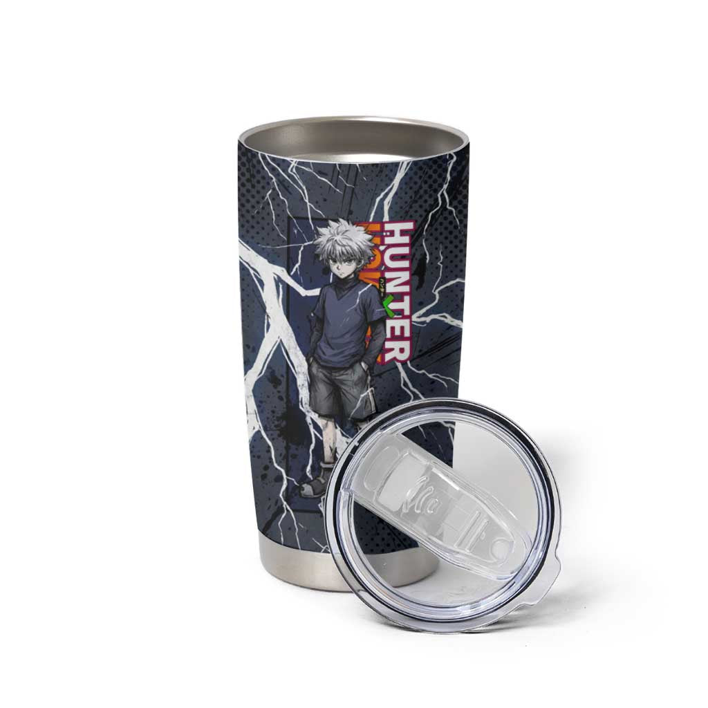 Killua Zoldyck Hunter x Hunter Lightning Aura Design Tumbler Cup with Transformation Artwork and Anime Style Graphics - The Mazicc