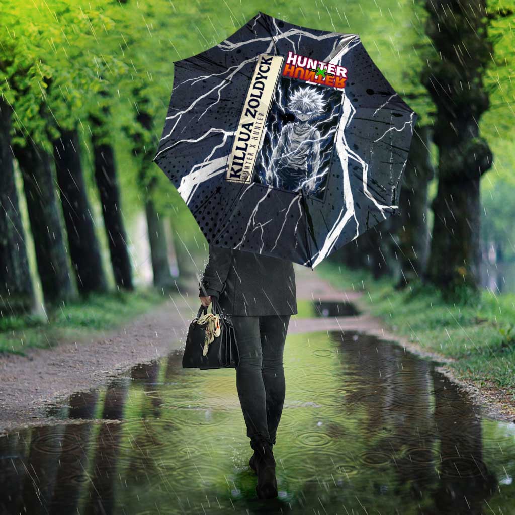 Killua Zoldyck Hunter x Hunter Lightning Aura Design Umbrella with Transformation Artwork and Anime Style Graphics - The Mazicc