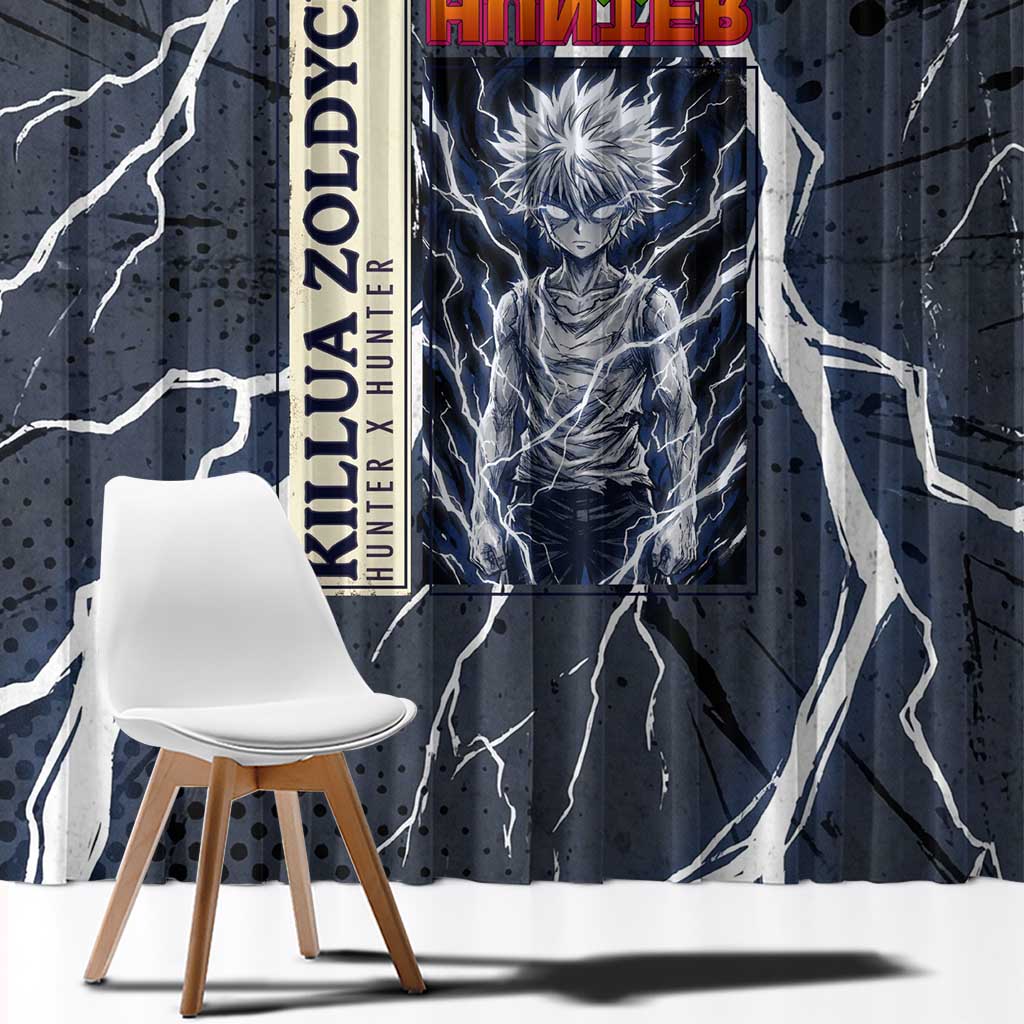 Killua Zoldyck Hunter x Hunter Lightning Aura Design Window Curtain with Transformation Artwork and Anime Style Graphics - The Mazicc