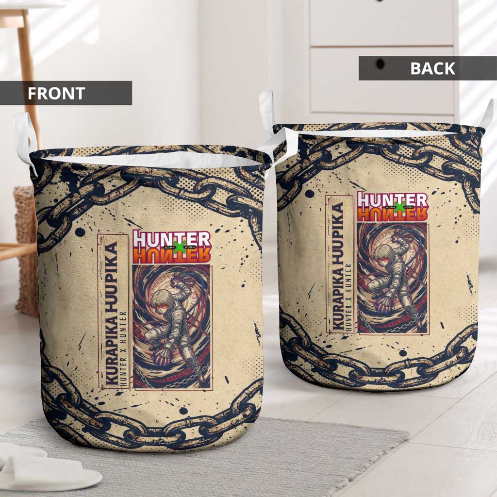 Kurapika Hunter x Hunter Chain Theme Laundry Basket with Scarlet Eyes and Vintage Anime Artwork Design - The Mazicc