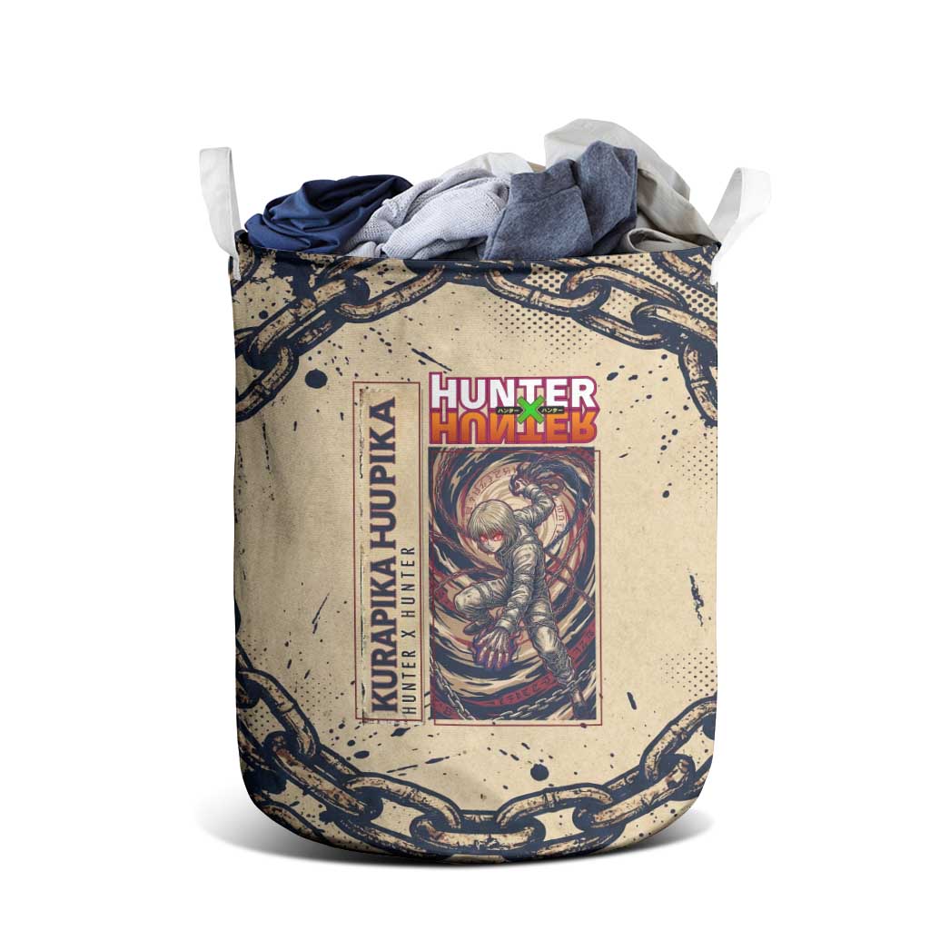 Kurapika Hunter x Hunter Chain Theme Laundry Basket with Scarlet Eyes and Vintage Anime Artwork Design - The Mazicc