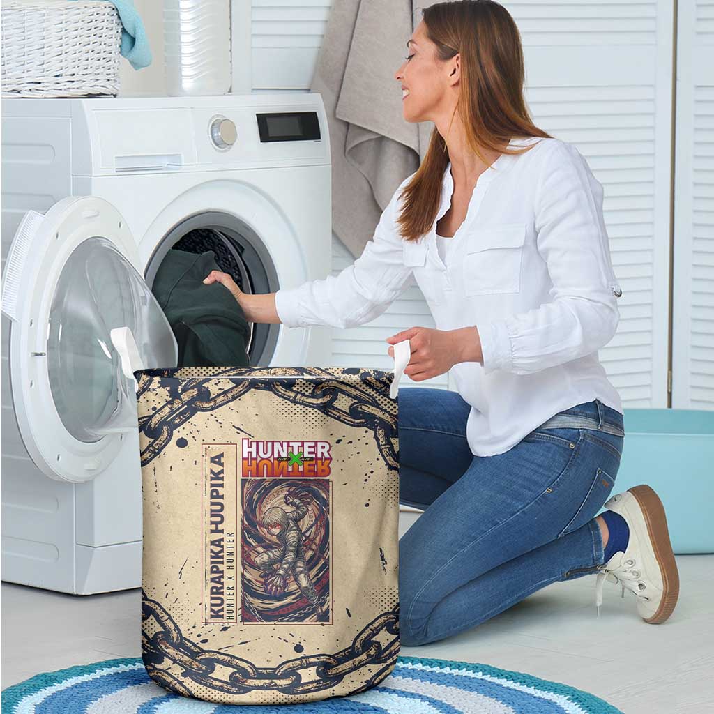 Kurapika Hunter x Hunter Chain Theme Laundry Basket with Scarlet Eyes and Vintage Anime Artwork Design - The Mazicc