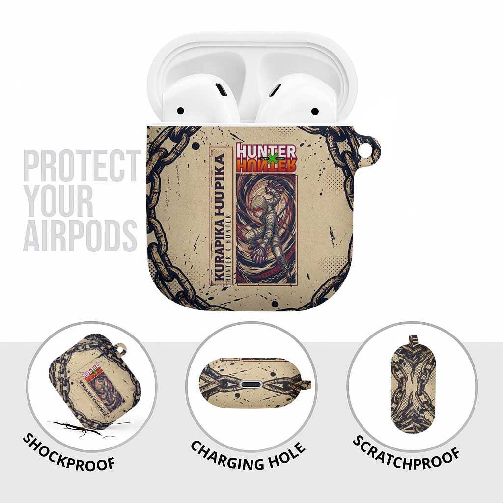 Kurapika Hunter x Hunter Chain Theme AirPods Case with Scarlet Eyes and Vintage Anime Artwork Design - The Mazicc