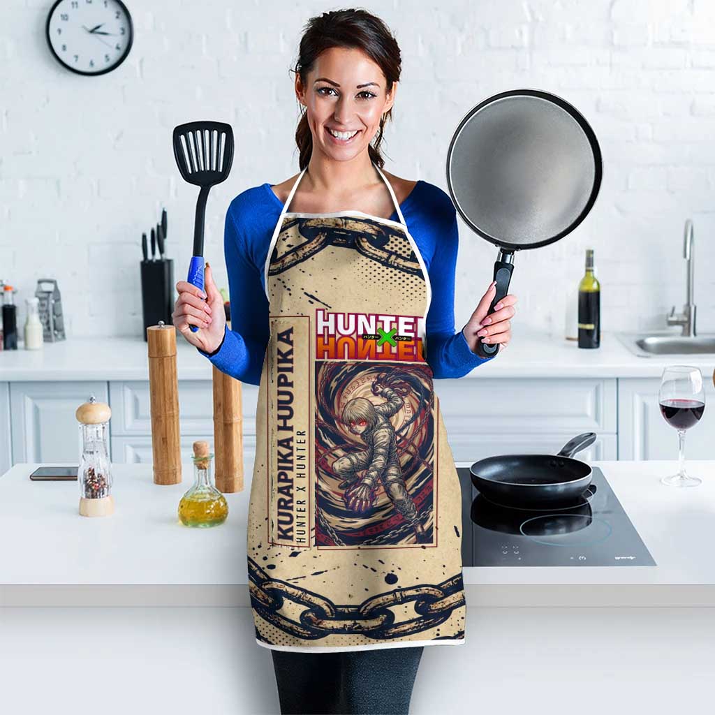Kurapika Hunter x Hunter Chain Theme Apron with Scarlet Eyes and Vintage Anime Artwork Design - The Mazicc
