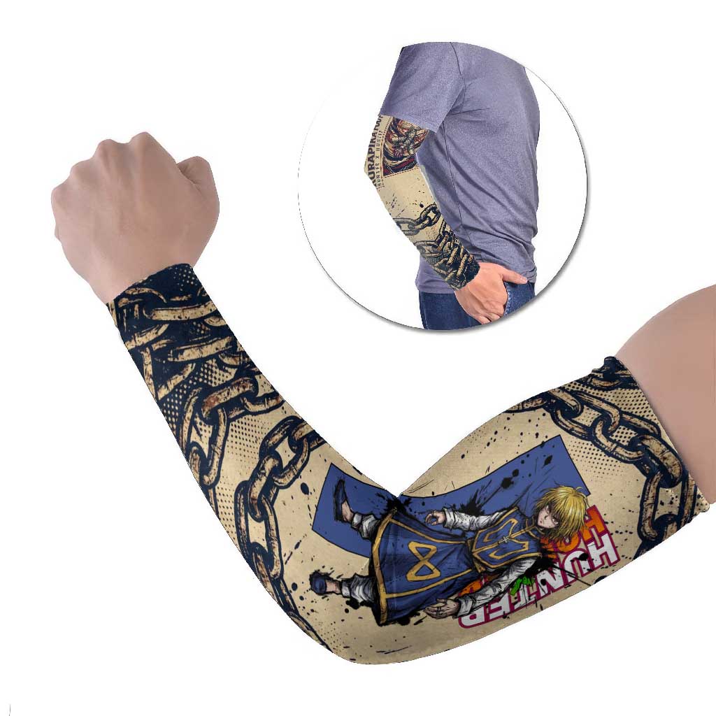 Kurapika Hunter x Hunter Chain Theme Arm Sleeves with Scarlet Eyes and Vintage Anime Artwork Design - The Mazicc