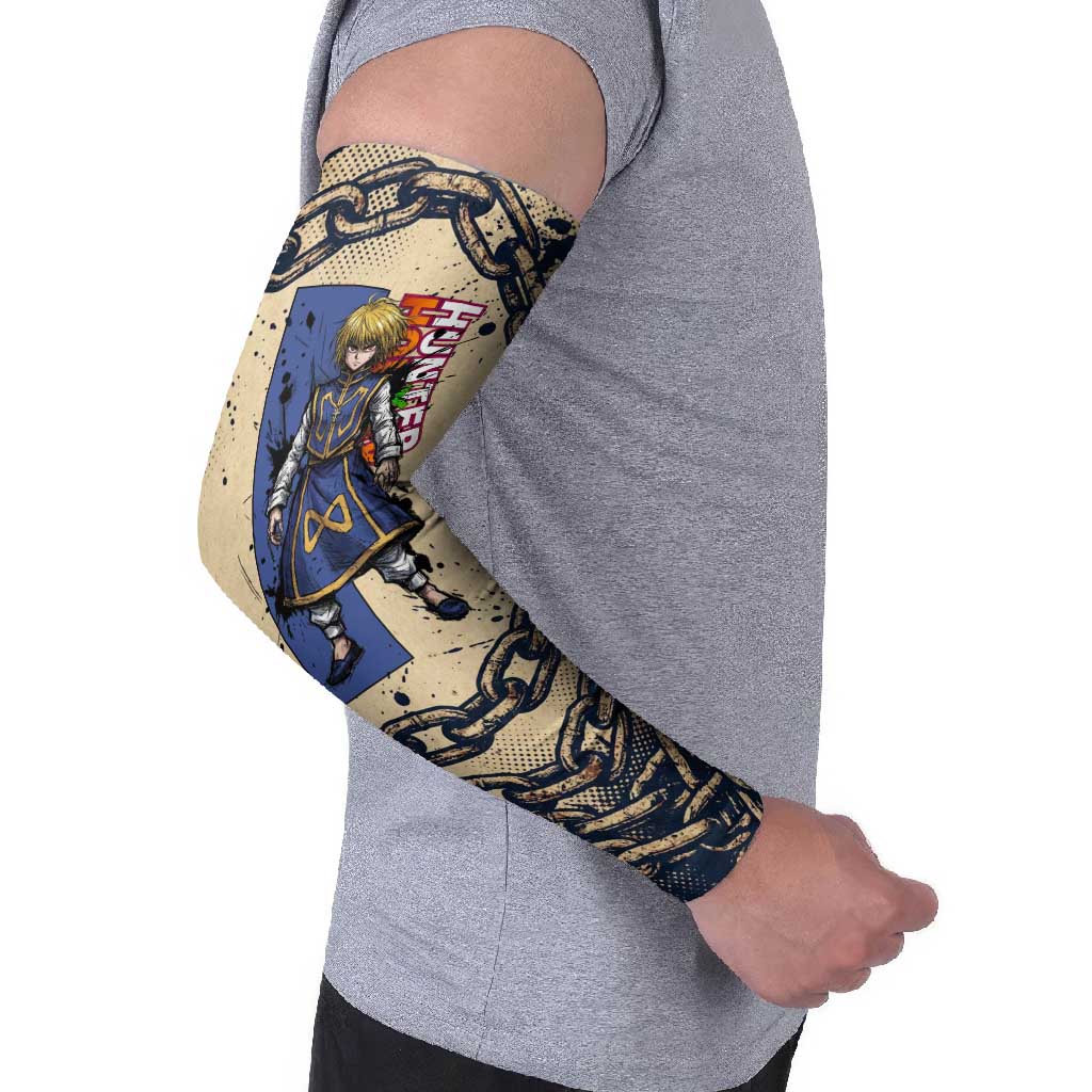 Kurapika Hunter x Hunter Chain Theme Arm Sleeves with Scarlet Eyes and Vintage Anime Artwork Design - The Mazicc