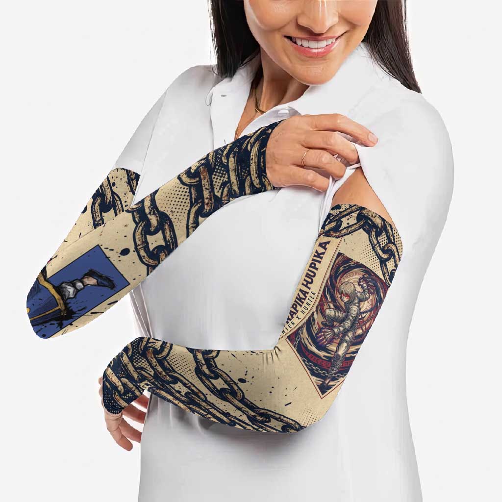 Kurapika Hunter x Hunter Chain Theme Arm Sleeves with Scarlet Eyes and Vintage Anime Artwork Design - The Mazicc