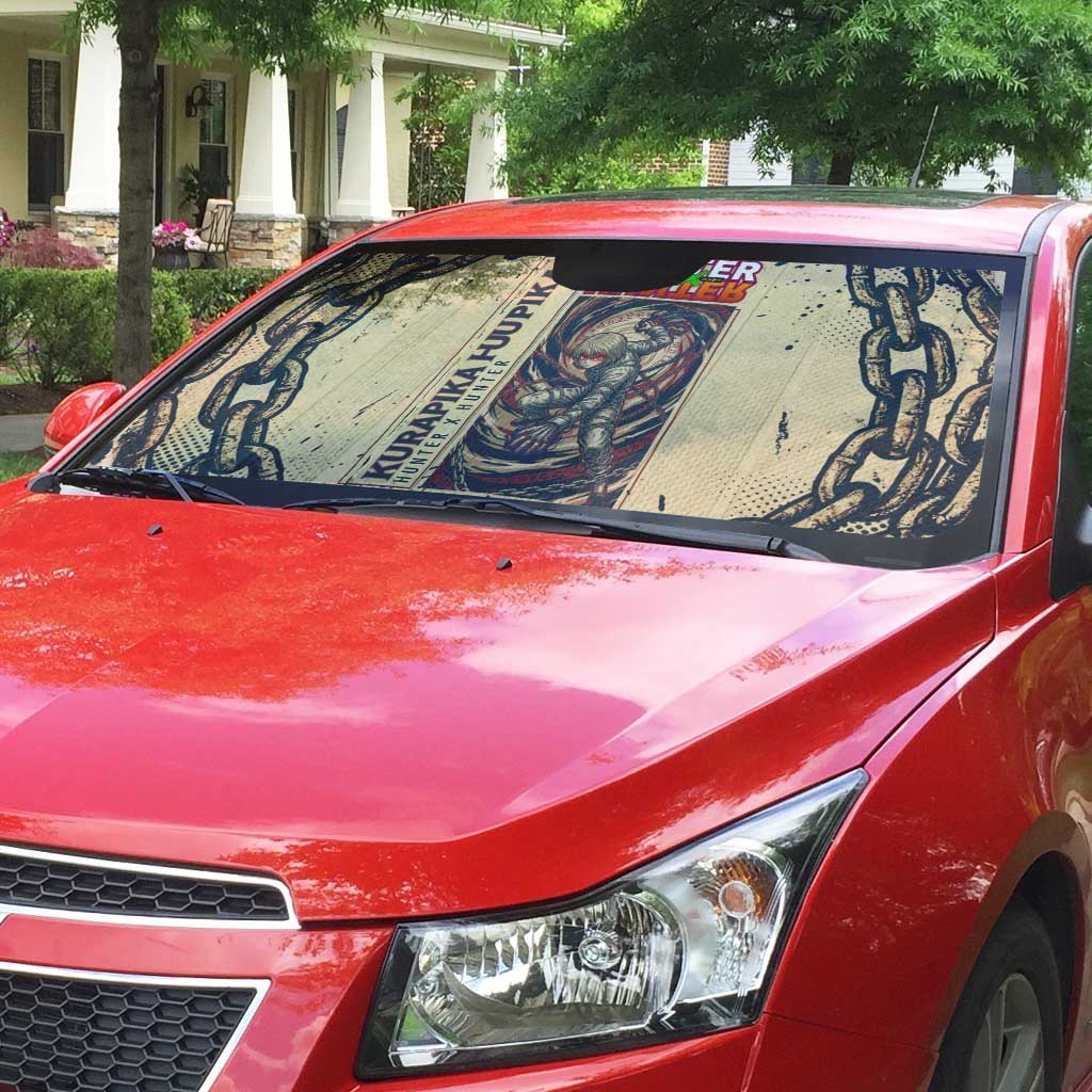 Kurapika Hunter x Hunter Chain Theme Auto Sun Shade with Scarlet Eyes and Vintage Anime Artwork Design - The Mazicc