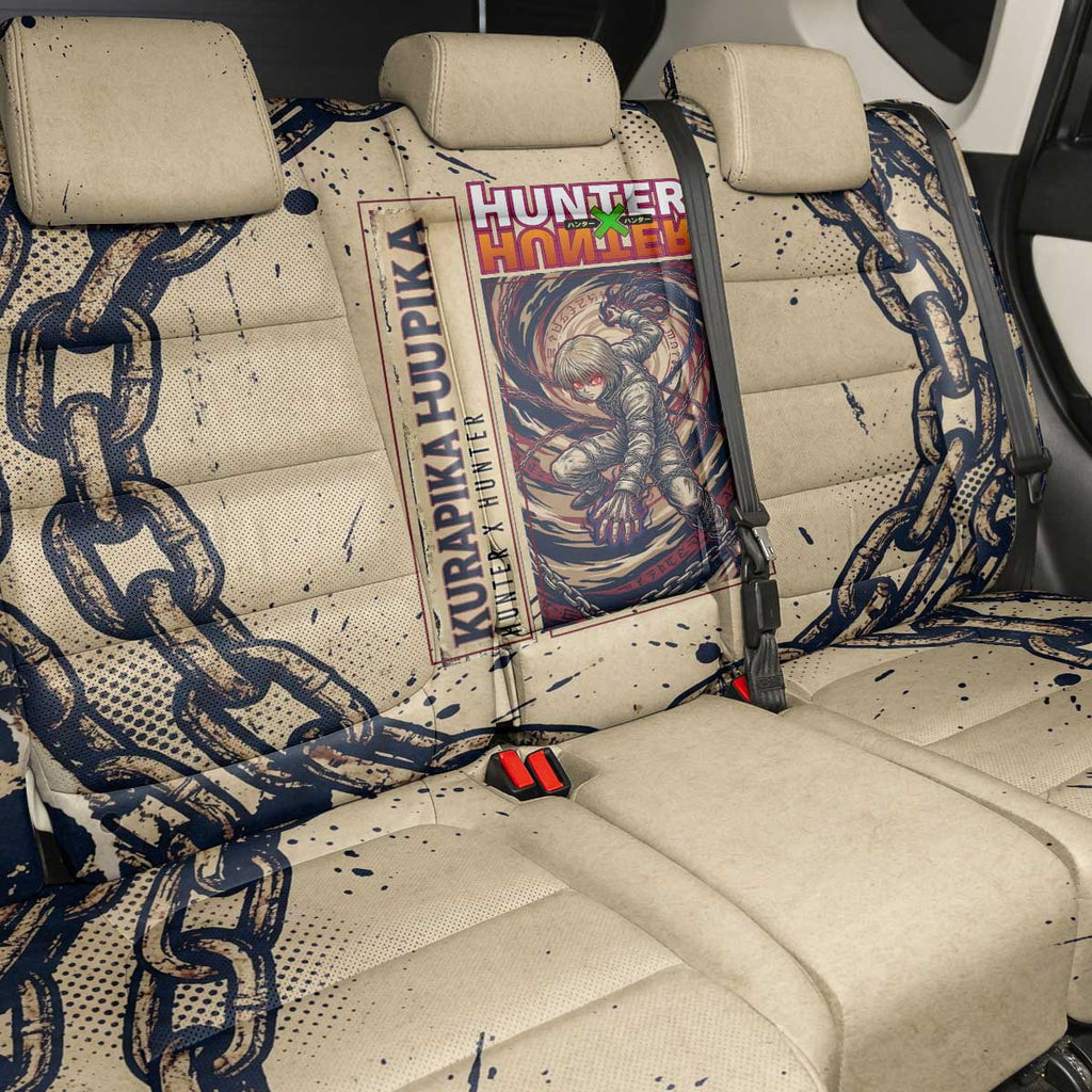 Kurapika Hunter x Hunter Chain Theme Back Car Seat Cover with Scarlet Eyes and Vintage Anime Artwork Design - The Mazicc
