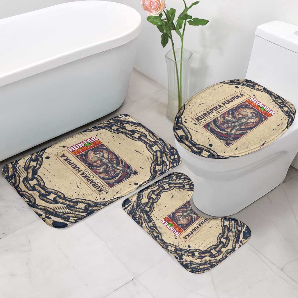 Kurapika Hunter x Hunter Chain Theme Bathroom Set with Scarlet Eyes and Vintage Anime Artwork Design - The Mazicc