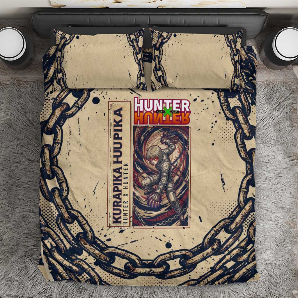 Kurapika Hunter x Hunter Chain Theme Bedding Set with Scarlet Eyes and Vintage Anime Artwork Design - The Mazicc