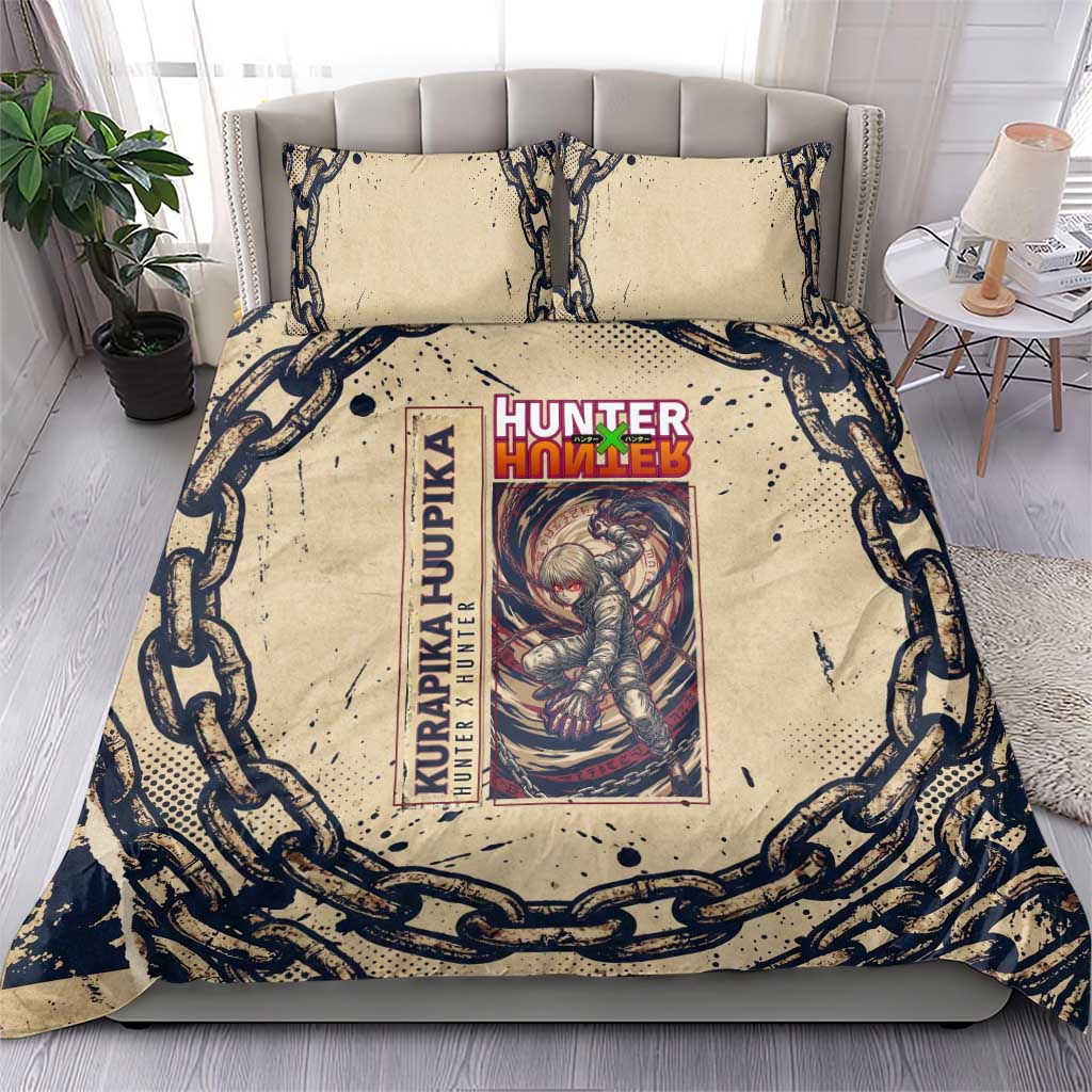 Kurapika Hunter x Hunter Chain Theme Bedding Set with Scarlet Eyes and Vintage Anime Artwork Design - The Mazicc