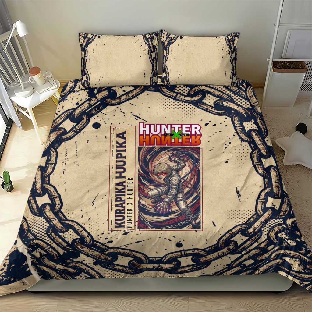 Kurapika Hunter x Hunter Chain Theme Bedding Set with Scarlet Eyes and Vintage Anime Artwork Design - The Mazicc