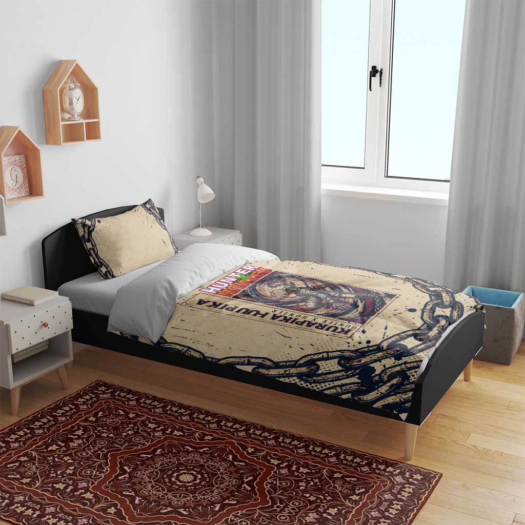 Kurapika Hunter x Hunter Chain Theme Bedding Set with Scarlet Eyes and Vintage Anime Artwork Design - The Mazicc