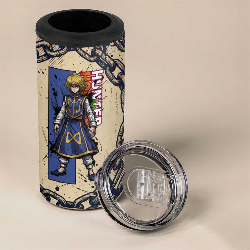Kurapika Hunter x Hunter Chain Theme 4 in 1 Can Cooler Tumbler with Scarlet Eyes and Vintage Anime Artwork Design - The Mazicc