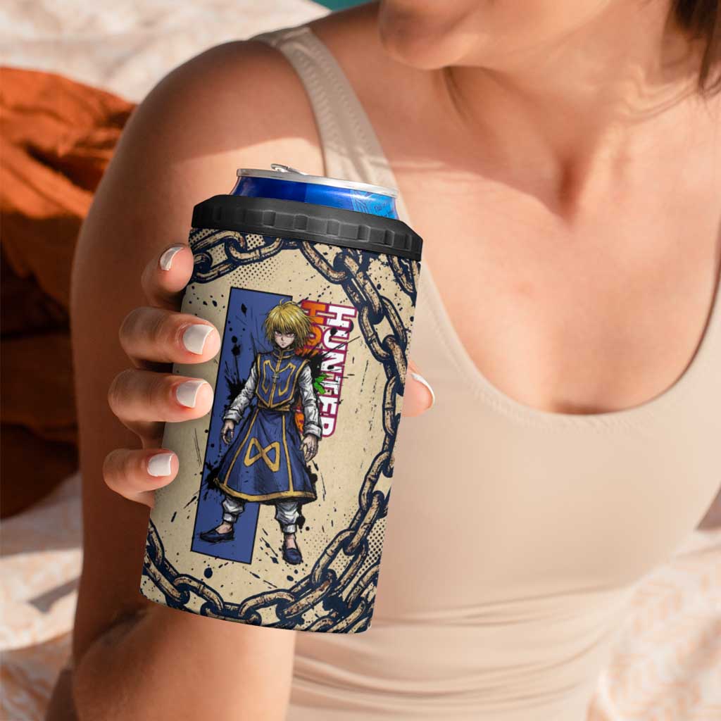 Kurapika Hunter x Hunter Chain Theme 4 in 1 Can Cooler Tumbler with Scarlet Eyes and Vintage Anime Artwork Design - The Mazicc