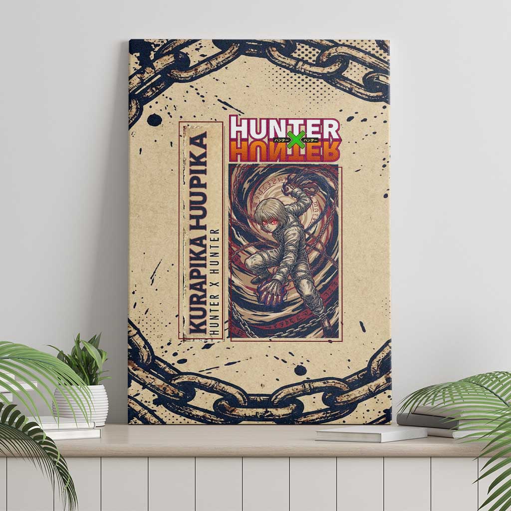 Kurapika Hunter x Hunter Chain Theme Canvas Wall Art with Scarlet Eyes and Vintage Anime Artwork Design - The Mazicc