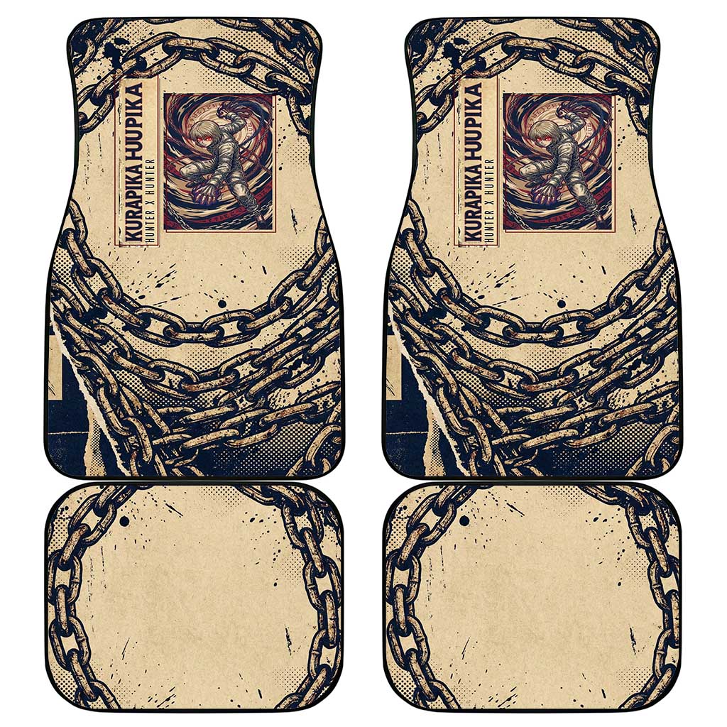 Kurapika Hunter x Hunter Chain Theme Car Mats with Scarlet Eyes and Vintage Anime Artwork Design - The Mazicc