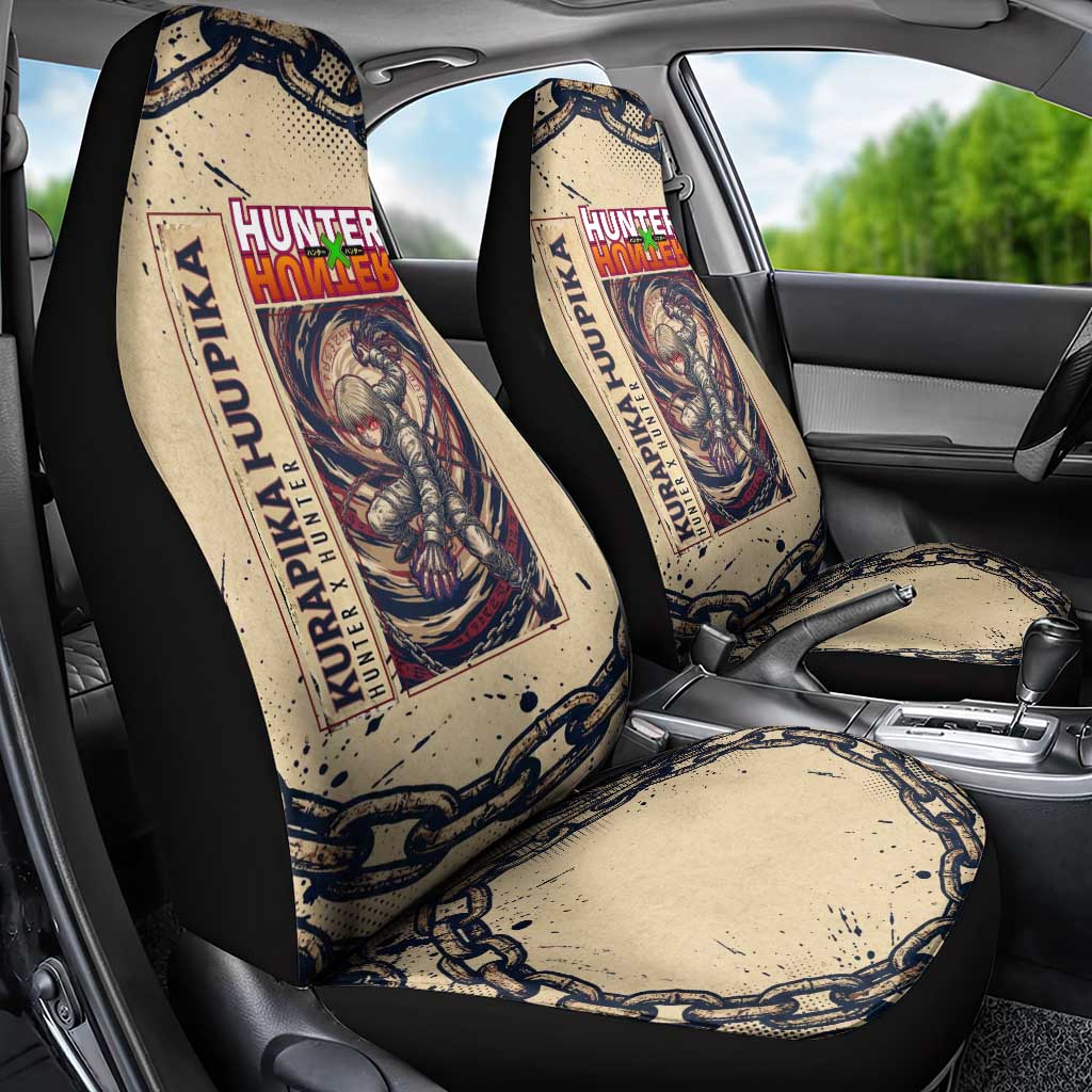 Kurapika Hunter x Hunter Chain Theme Car Seat Cover with Scarlet Eyes and Vintage Anime Artwork Design - The Mazicc