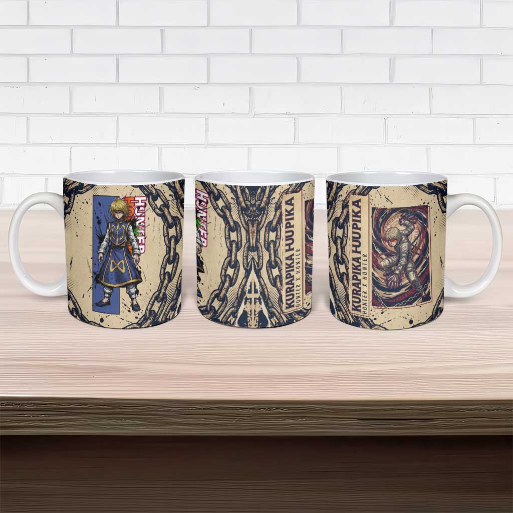 Kurapika Hunter x Hunter Chain Theme Ceramic Mug with Scarlet Eyes and Vintage Anime Artwork Design - The Mazicc