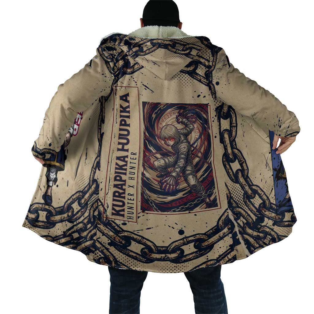 Kurapika Hunter x Hunter Chain Theme Cloak with Scarlet Eyes and Vintage Anime Artwork Design - The Mazicc