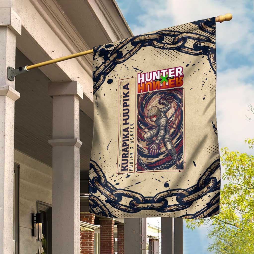 Kurapika Hunter x Hunter Chain Theme Garden Flag with Scarlet Eyes and Vintage Anime Artwork Design - The Mazicc