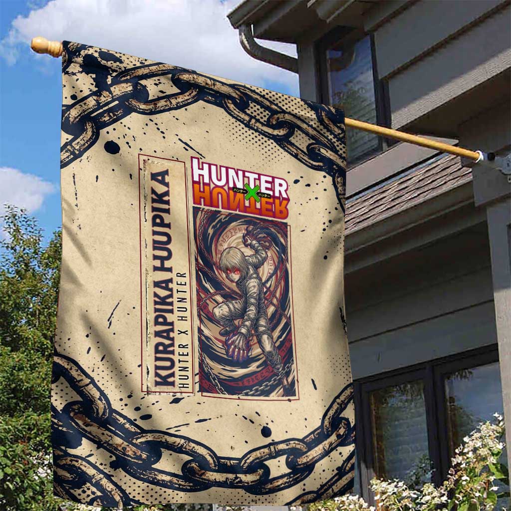 Kurapika Hunter x Hunter Chain Theme Garden Flag with Scarlet Eyes and Vintage Anime Artwork Design - The Mazicc