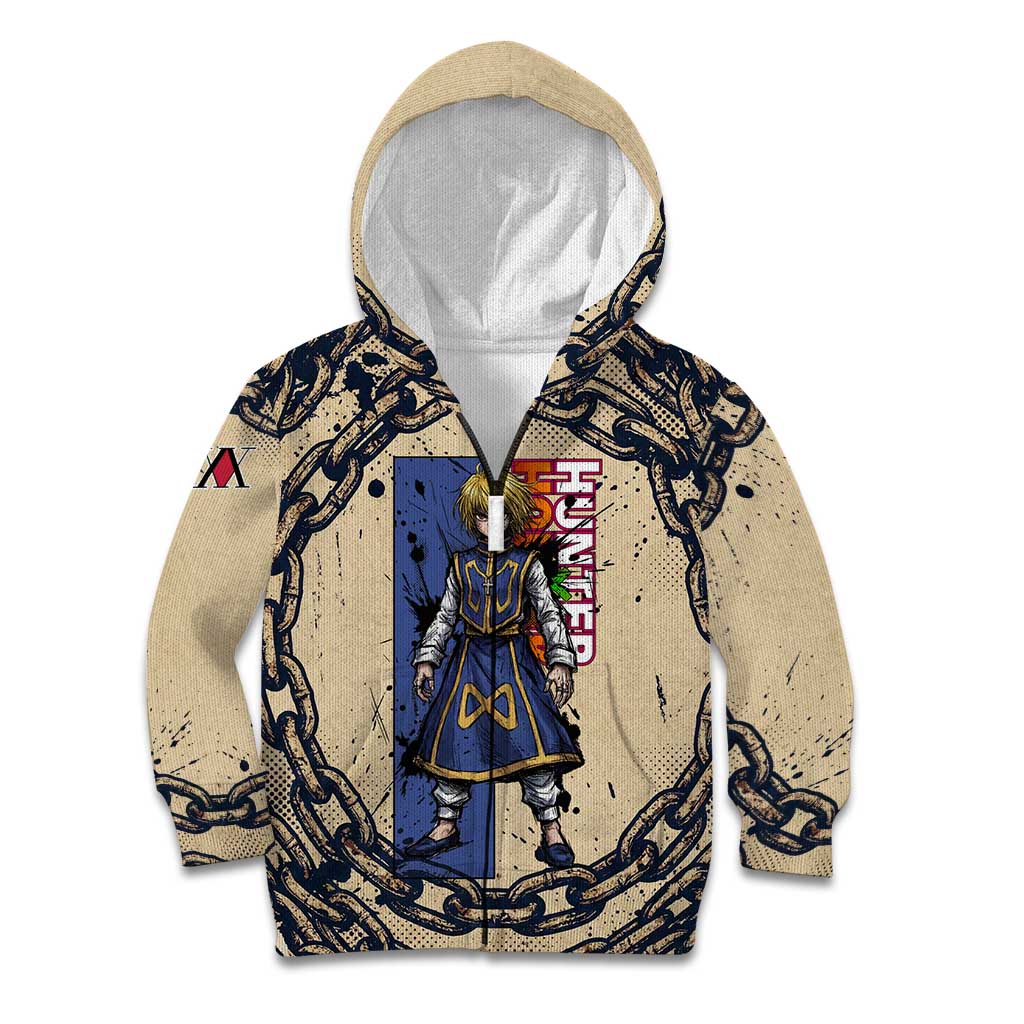Kurapika Hunter x Hunter Chain Theme Kid Hoodie with Scarlet Eyes and Vintage Anime Artwork Design - The Mazicc